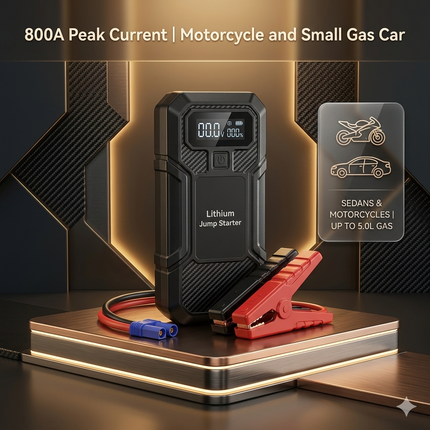 SAFEMATE 800A Portable Jump Starter for 5L Gas Engines, 29.6Wh Power Bank